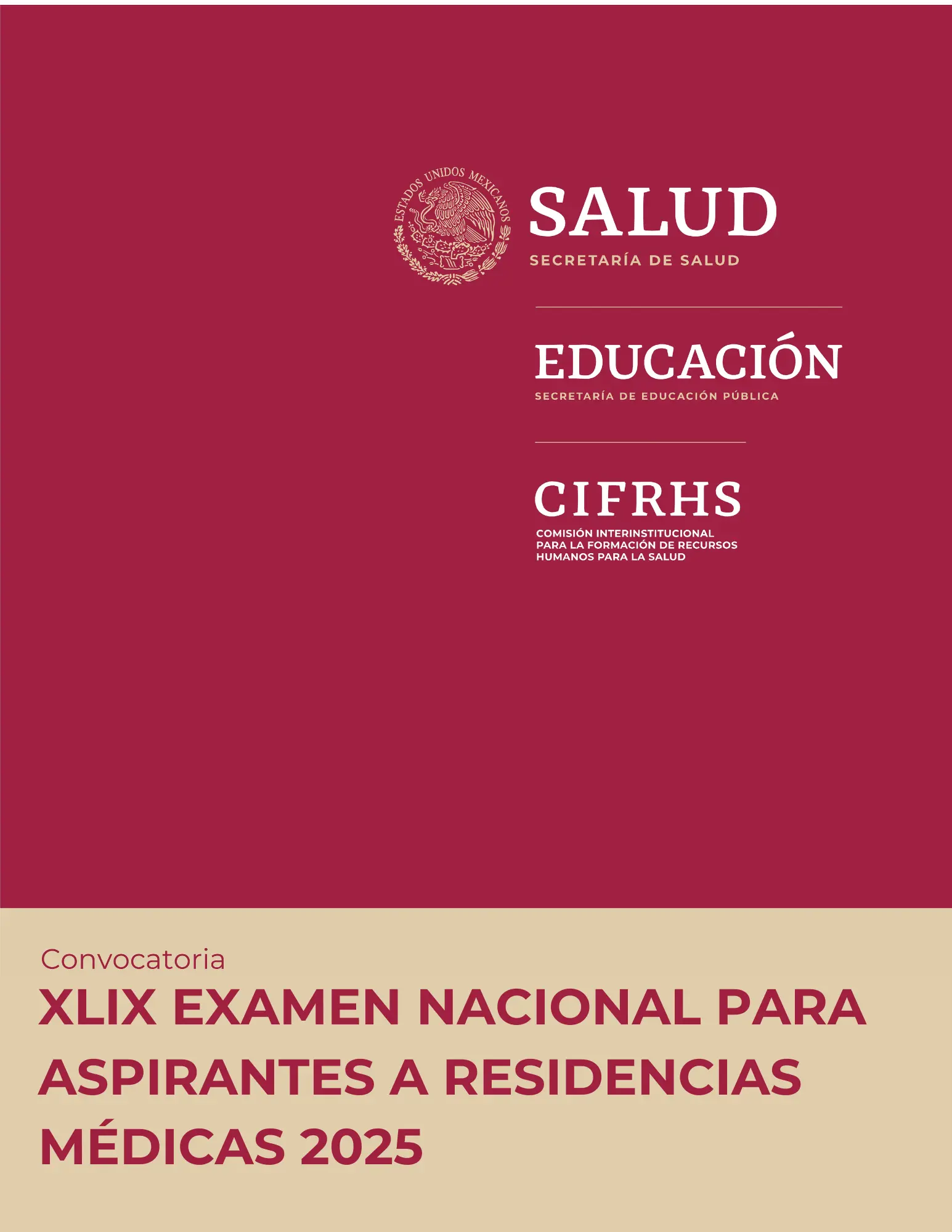 Portada de artículo de blog sobre la convocatoria del XLIX Examen Nacional para Aspirantes a Residencias Médicas (ENARM) 2025, la convocatoria oficial está por publicarse en el único medio oficial que es la página de la CIFRHS y la Secretaría de Salud.