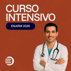 Imagen promocional del Curso Intensivo ENARM 2026 de Aesculapyus. Preparación en 4 meses con clases en vivo, simulacros.